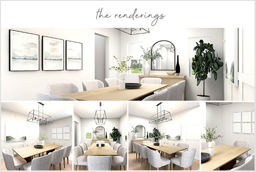 Virtual Interior Design | eDesign Services - Dining Room Renderings
