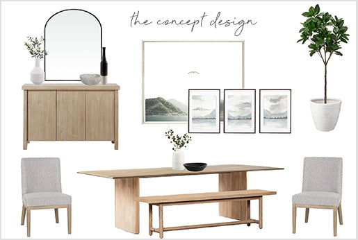 Virtual Interior Design | eDesign Services - Dining Room Concept Design