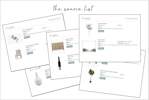 Virtual Interior Design | eDesign Services - Dining Room Shopping List